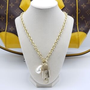 Authentic Louis Vuitton Gold Padlock W/ Unbranded 16k Gold Plated Stainlesschain